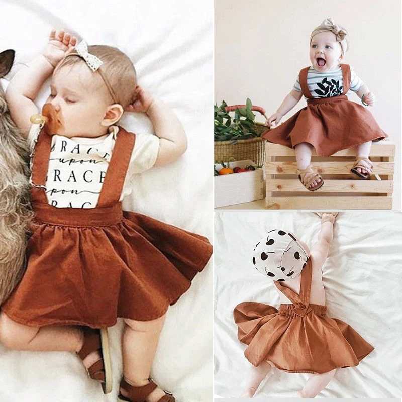 

Infant Baby Girls Clothes Suspenders Girls Dress Kids Girls Cute Clothes