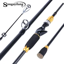 Sougayilang-canne à pêche Baitcasting, en fibre de carbone, 1.8M, 2.1M, à 4 sections, pour voyage, Spinning, Portable