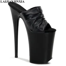 LAIJIANJINXIA/Женская обувь; водонепроницаемые Клубные сандалии на платформе в римском стиле; обувь для банкета на очень высоком каблуке и танцев