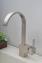 Сплюснутый матовый Никель Носик Поворотный Одной Ручкой Кухонный Кран Робине Torneiras Водопроводной Воды Кухне Смеситель