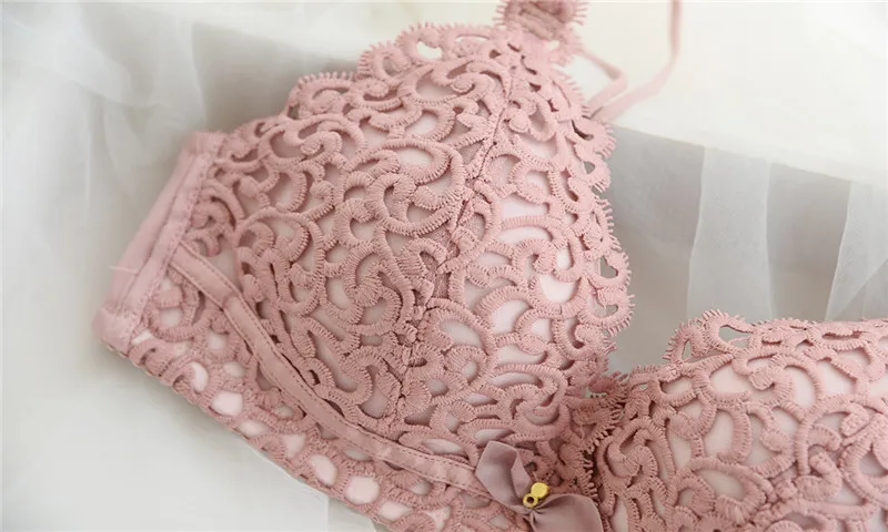 Кружево Нижнее Бельё для девочек Набор Push Up Bra Наборы для ухода за кожей сексуальное женское белье бюстгальтер и трусики Комплект Вышивка цветочный Кружево белье Нижнее Бельё для девочек бюстгальтер интимные белье