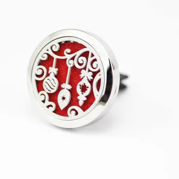 

5Pcs/lot 30mm Christmas Style Diffuser 316 Stainless Steel Car Aroma Locket Essential Oil Car Diffuser Locket Free 20Pcs Pads