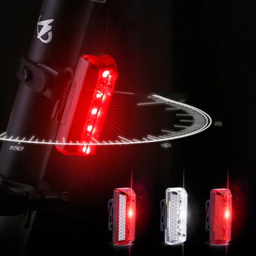 5 режимов USB Перезаряжаемые Велосипедный Спорт заднего света Велоспорт светодиодный фонарь Водонепроницаемый MTB дорожный велосипед хвост