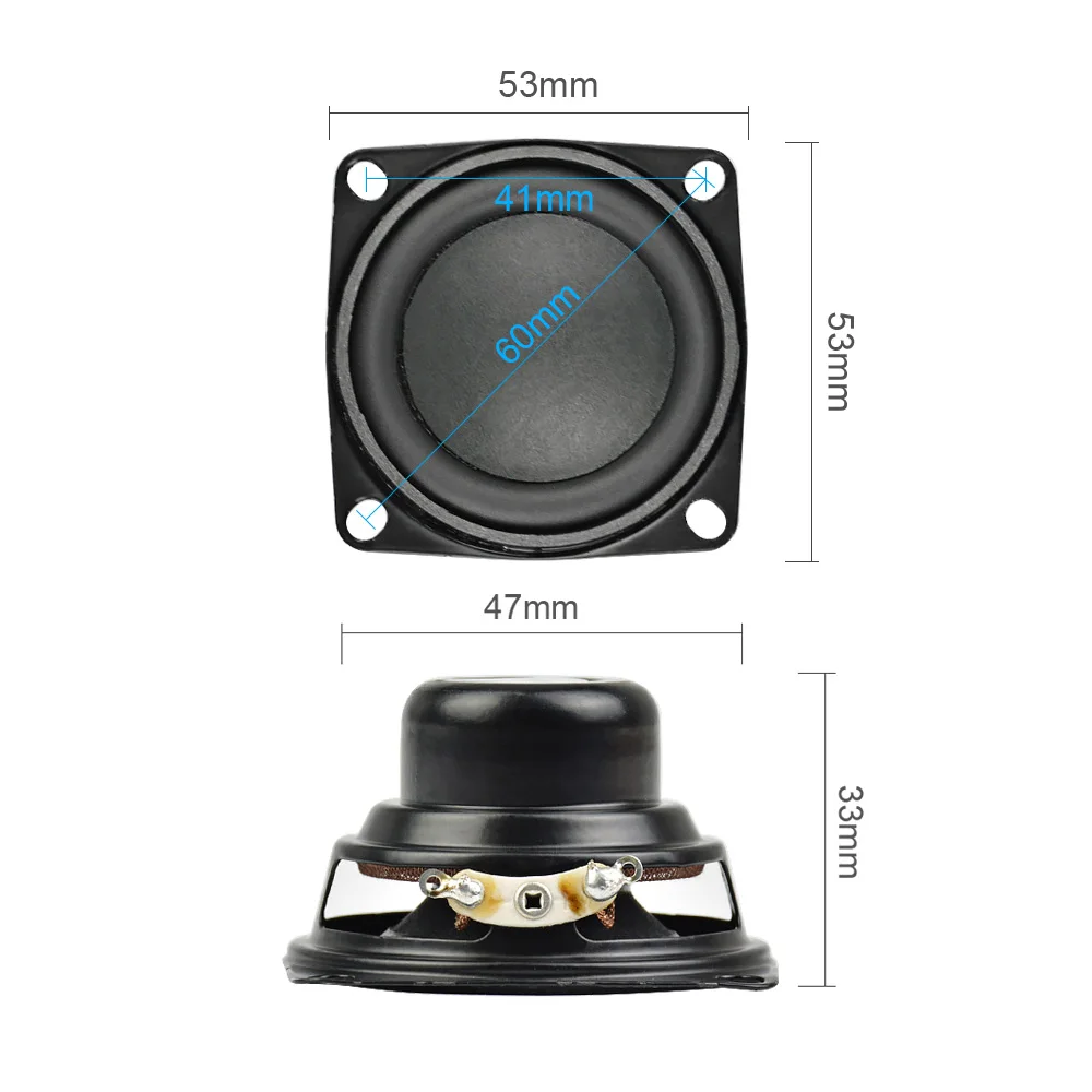 AIYIMA 2Pcs 2Inch Audio Speaker 53MM 4Ohm 10W Full Range Speakers Bass Multimedia Loudspeaker For Audio DIY
