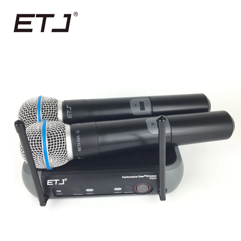 

ETJ Brand PGX242 Professional Wireless Microphone 2 Transmitter Handheld Stage Performance Microphones