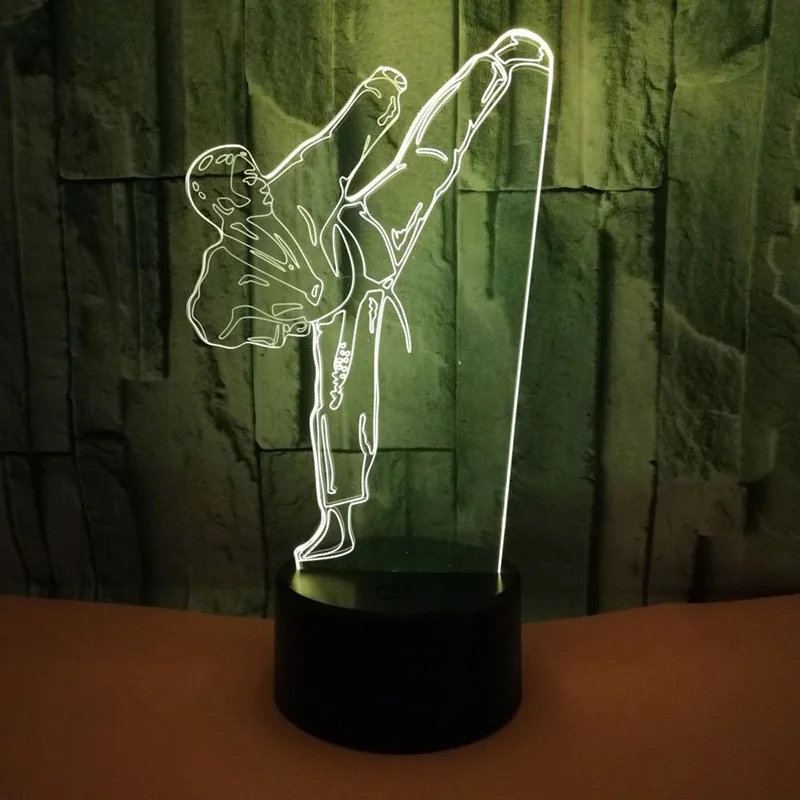 Night Light Creative 3D LED Light Vision Gradient Karate Table Lamp USB Taekwondo Modelling Bedroom - 32916950945