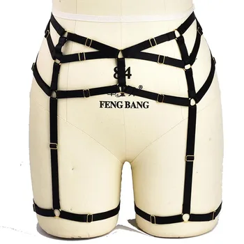 

Women Sexy Bondage Harness Lingerie Erotic Suspender Belts Harajuku Lingerie Gothic Punk Large Size Polyester Leg Garters