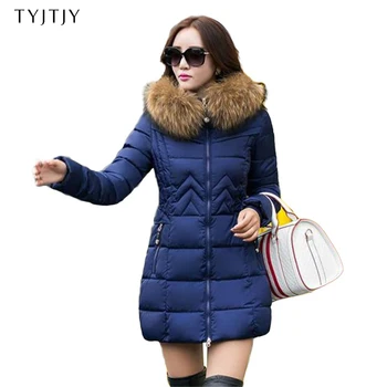 

Winter jacket Women 2019 Fashion New winter hooded down jacket fur lined coat Plus size M-4XL Warm Winter parka Women