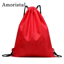 Drawstring Bags Men/Women Pocket Nylon Water Proof Students School Backpack Girls Female Sack Bag Drawstring Shoulder Bag B135