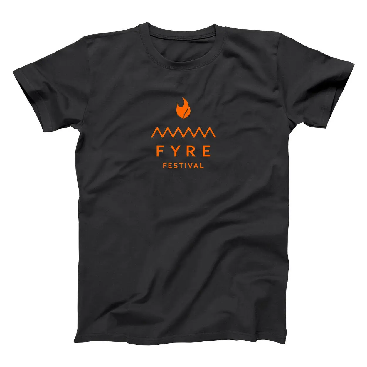 Мужская футболка с оранжевой музыкой bahamas fest черная для фестиваля FYRE 2019|Футболки|