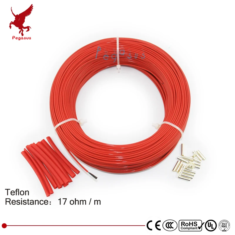 

100meters 17ohm 24K low cost high quality Teflon PTFE carbon fiber heating wire Heating cable Infrared floor heating system