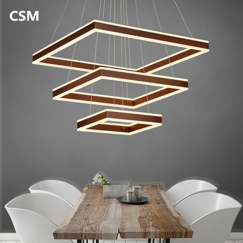 Post modern chandeliers personality minimalist rectangular acrylic led
