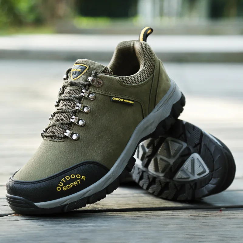 Mountaineering shoes 2018 new leather,wear resistant anti slip sneakers, outdoor fitness workwear sports men's shoes super size Mountaineering shoes 2018 new leather,wear resistant anti slip sneakers, outdoor fitness workwear sports men's shoes super size