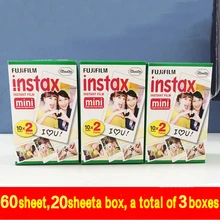 60 sheets Original factory Fujifilm Instax Mini film for Instant Camera mini 8 7s 25 50s 90 White Edge 3 inch film Photo Pape