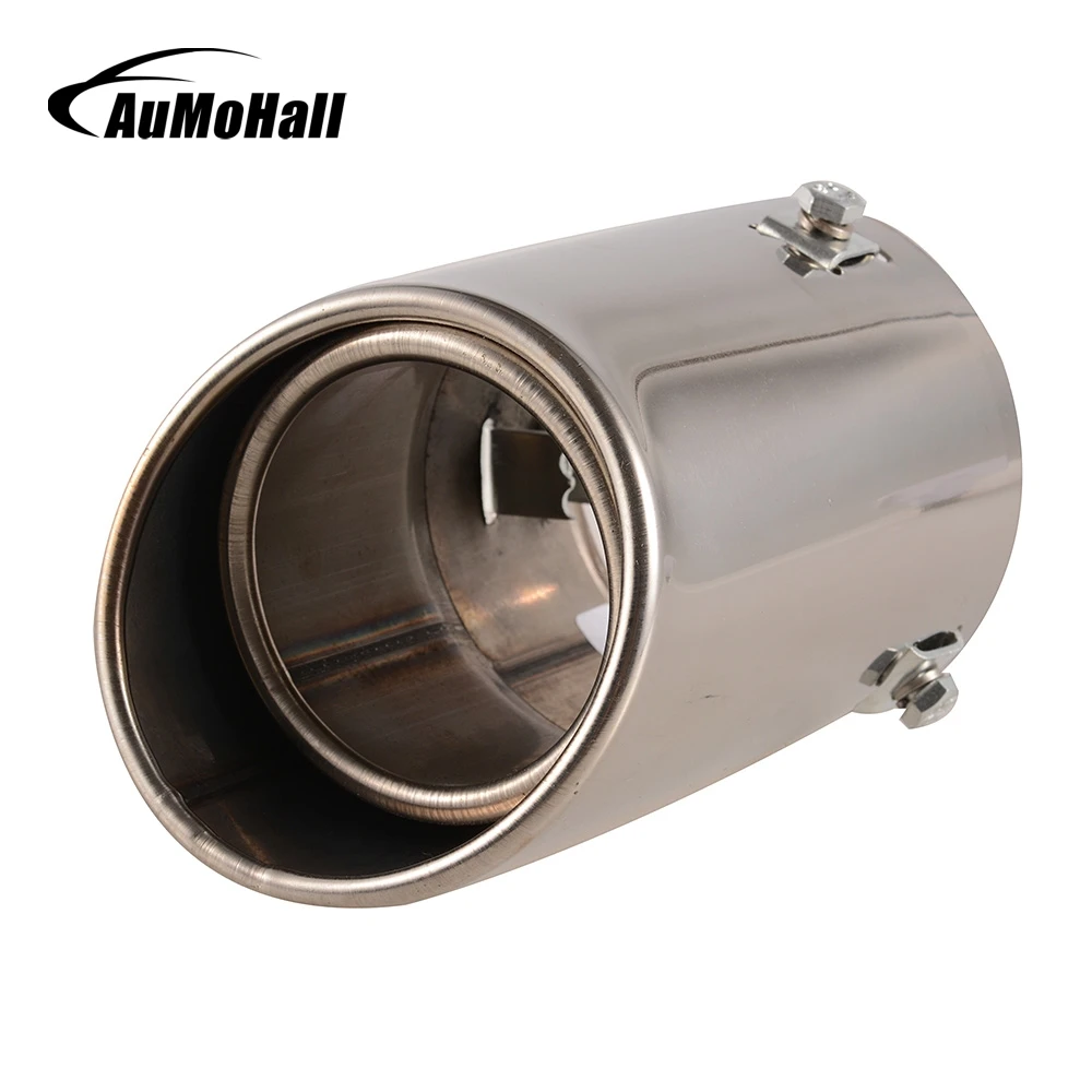 AuMoHall Stainless Steel Car Exhaust End Pipes Silver Straight Tail