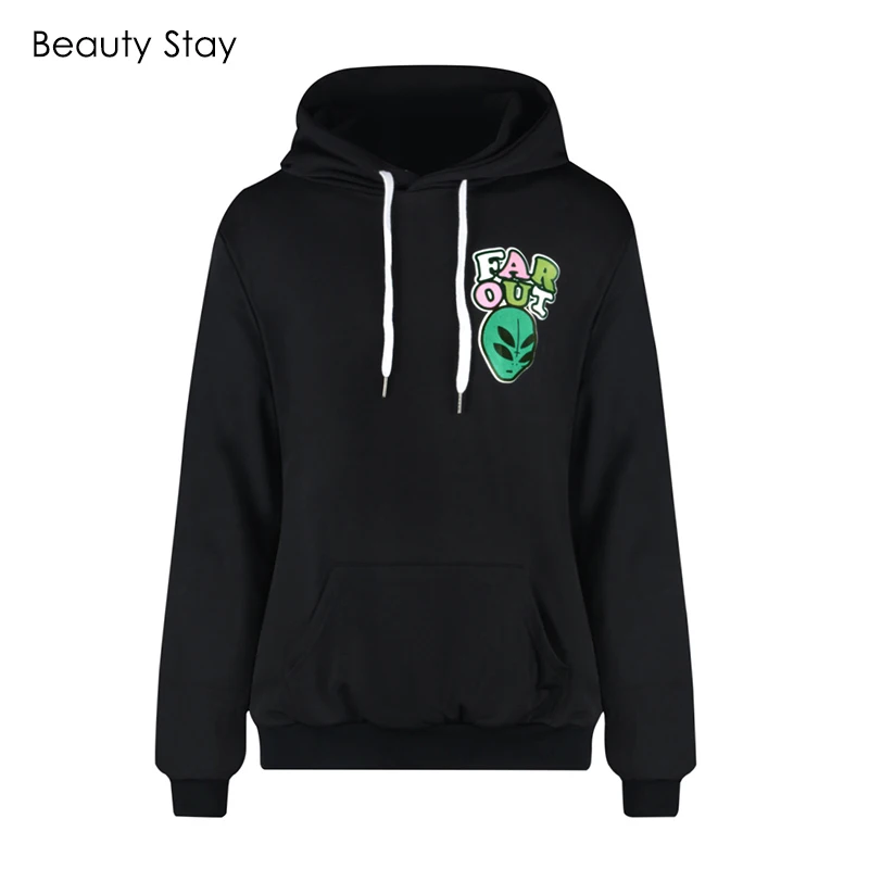 Женские толстовки BeautyStay с 3d принтом инопланетянина свитшоты бархатный свитшот