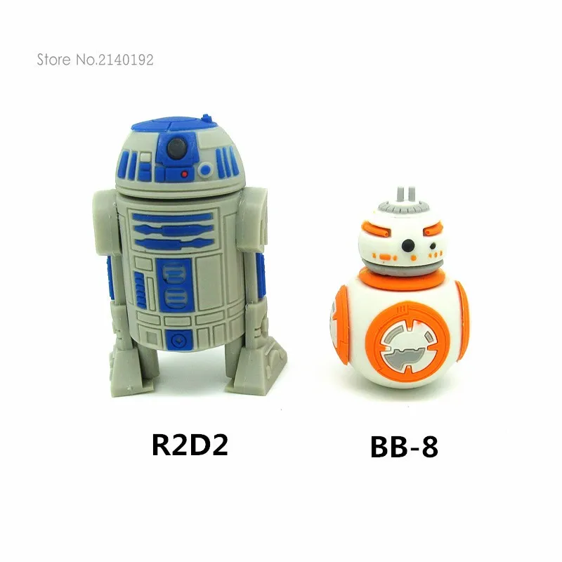 Мода Звездные войны BB-8& R2D2 милый флеш-накопитель робот usb флеш-накопитель 4 ГБ/8 ГБ/16 ГБ/32 ГБ usb 2,0 флэш-диск карта памяти мультфильм BB8