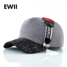 Зимние толстые цветок женщины бейсболка женский солнце шляпы для женщин Регулируемый snapback Хип-хоп шляпа дамы козырек Шапки chapeu