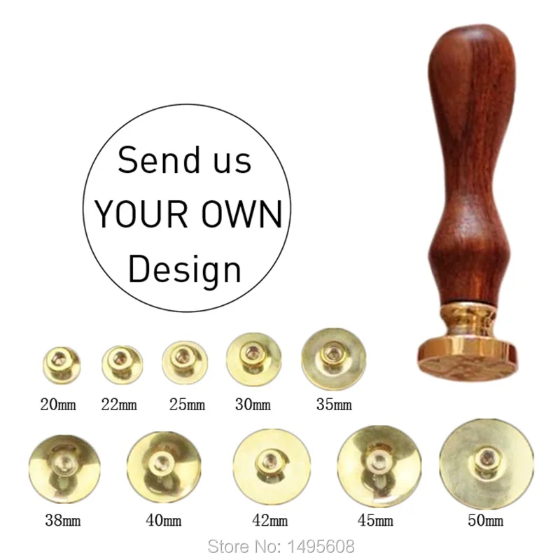  Free Shipping Customize design Personalized logo custom seal wax sealing stamp for different size w