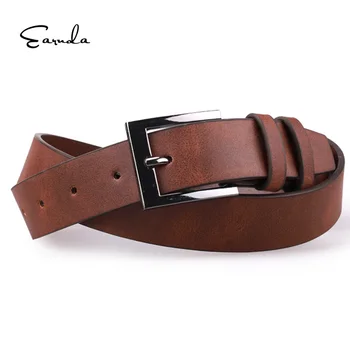 

Earnda 2018 New Designers Belt For Women Casual PU Leather Belt Fashion Metal Pin Buckle Brown Strap High Quality Ceinture Femme