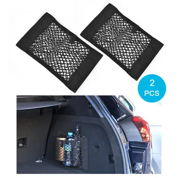 

Universal Trunk Organizer Rear Trunk Back Seat Cargo Mesh Net Bag Flexible Nylon Car Storage Wall Sticker Pouch Bag