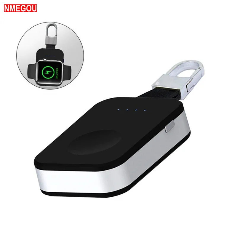 

Keychain Magnetic Wireless Charger for Apple Watch 1 2 3 4 Charging Pad Adapter Built In 950mah Power Bank for I Watch Induction