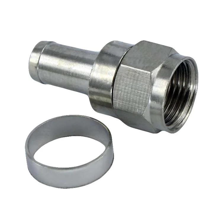 

100 PCS Inch Metric F Head full copper nut finishing F Connector with Ring for RG58/RG59/RG6/RG7