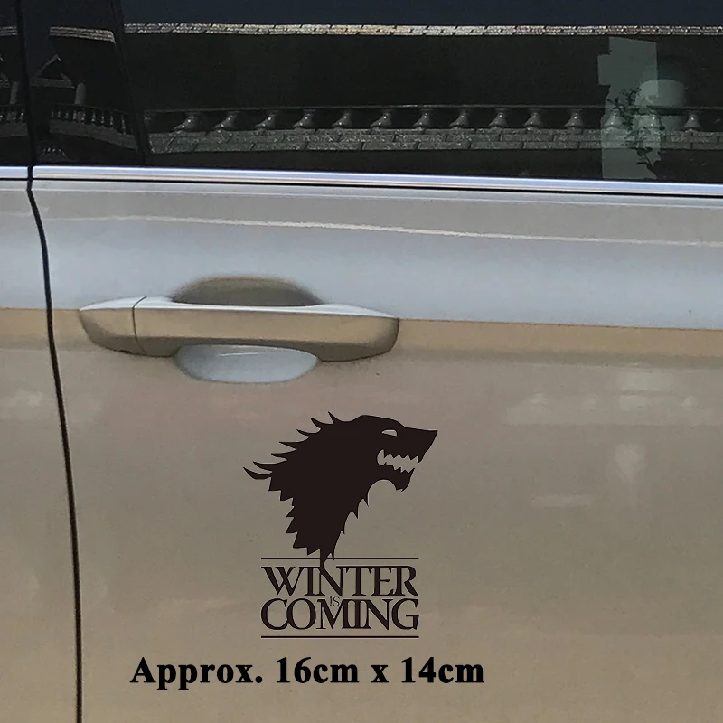 1pc Winter Is Coming Wolf Game of Thrones Car Sticker Decoration Head Of Wolf Reflective Trunk Window Sticker for VW Audi Toyota