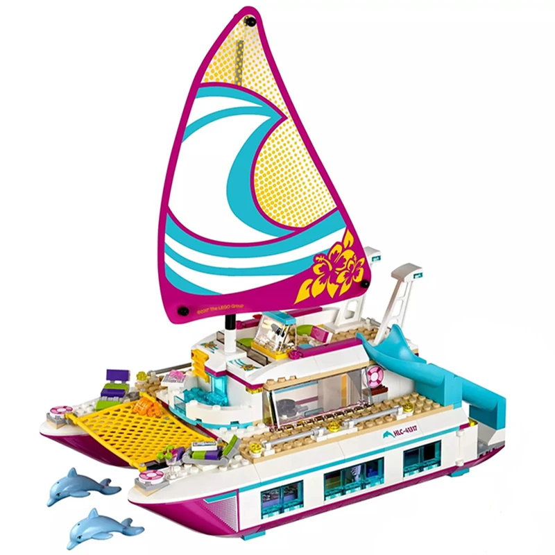 

Girls Friend Series Building Blocks Bricks Sunshine Catamaran girl Gift bricks Educational Toys for children Kids Birthday gift