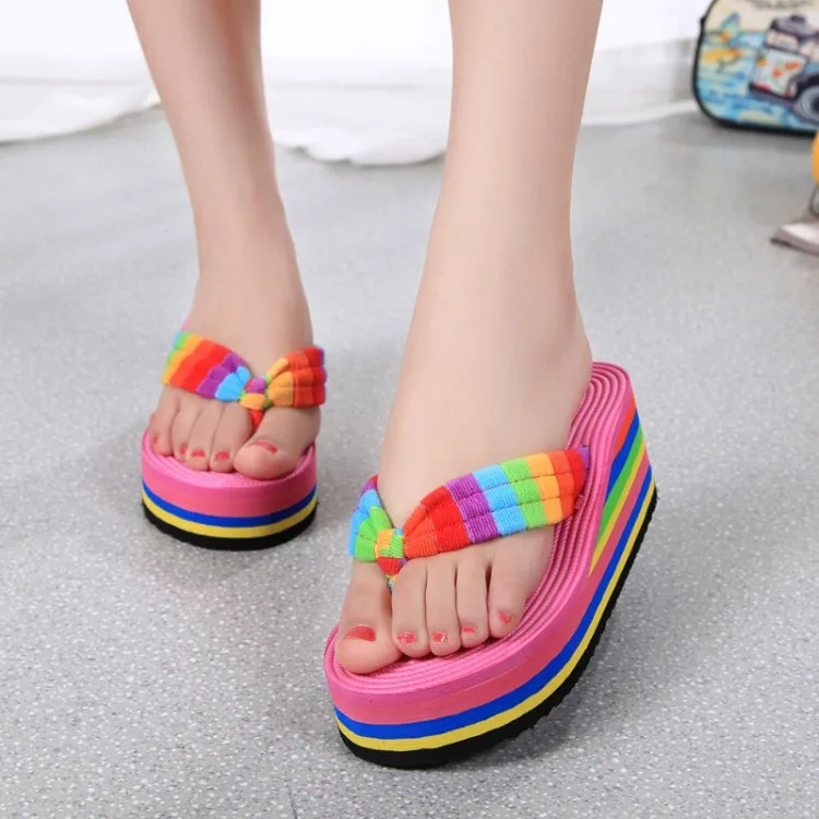 platform rainbow sandals