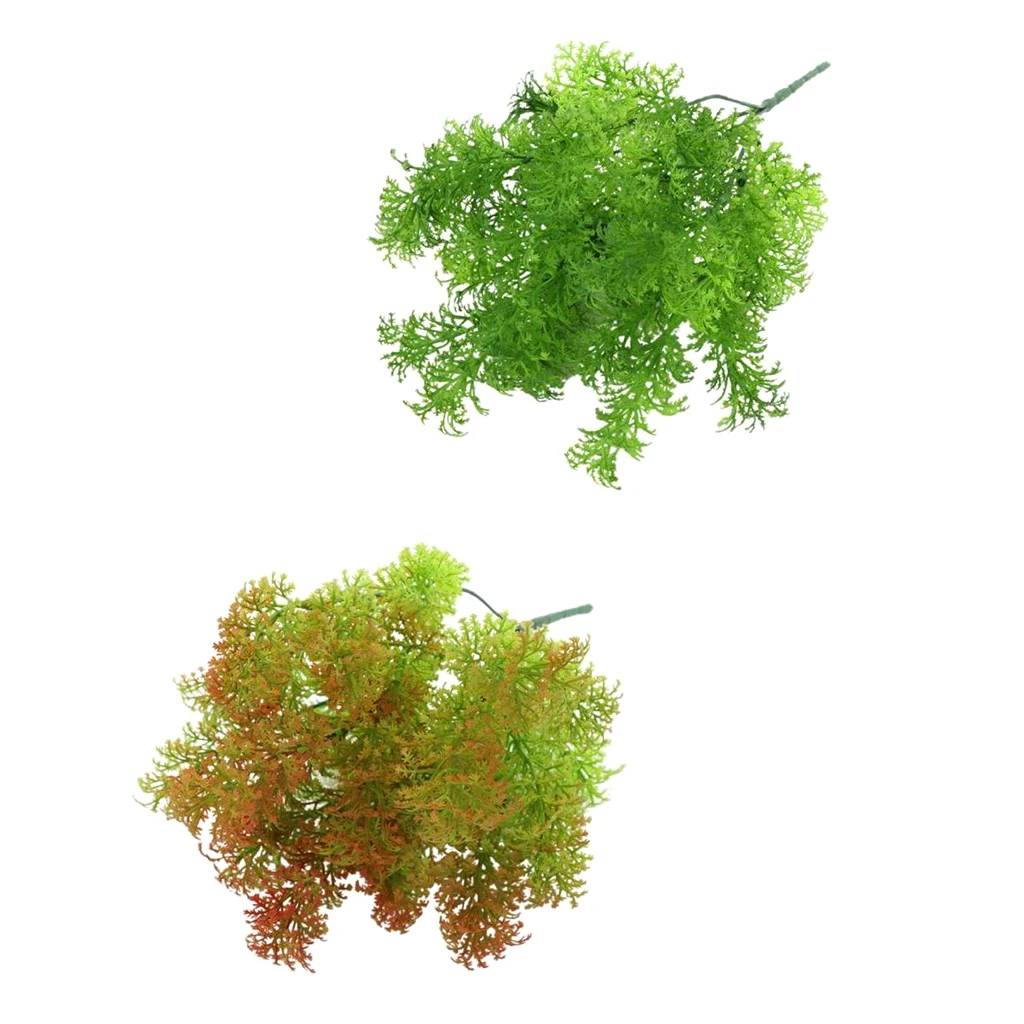 2pcs 35cm Artificial Lifelike Plastic Moss Grass Plant Wedding Home Office Window Sill Bonsai Floral Decor Crafts