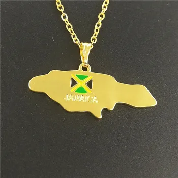 

wholesale fashion Jamaica map necklace for Women map pendant necklace gift charm Jamaican statement Jewelry gift