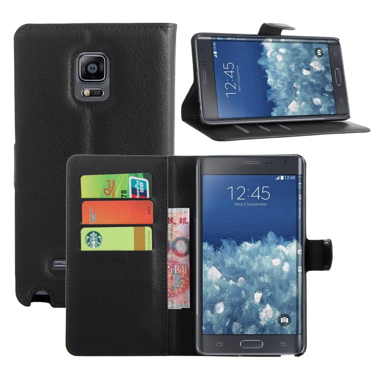 

YINGHUI Wallet PU Leather Flip Cover Phone Case For Samsung Galaxy Note Edge N9150 Cell Phone Cover With Card Holder Stand