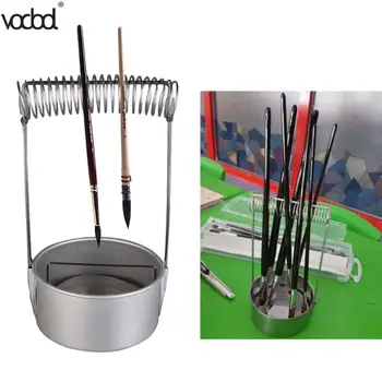 

Stainless Steel Paint Brush Washer Cleaner with Screen and Holder Spring Brush Pen Holders School Stationery Painting Supplies