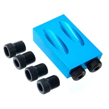 Pocket Hole Jig Kit 6/8/10mm Drive Adapter for Woodworking Angle Drilling Holes Guide Dowel Jig Wood Tools With PH2 Screwdrivers