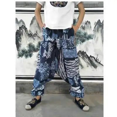 harem trousers Men Women Baggy Harem Pants Hip hop Joggers Causal Loose Trousers Aladdin Crotch Wide Leg Cotton Linen Pants Pantalones Hombre hippy pants Harem Pants