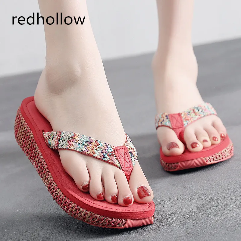 

Women Summer Slippers Bohemia Platform Beach Sandals Slippers Flip Flops Shoes For Women Casual Shoes Ladies Wedges Slides Femal