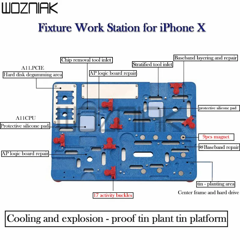 Новейшая печатная плата Держатель джиг приспособление рабочая станция для iPhone X материнская плата A11 cpu чип Инструменты для ремонта