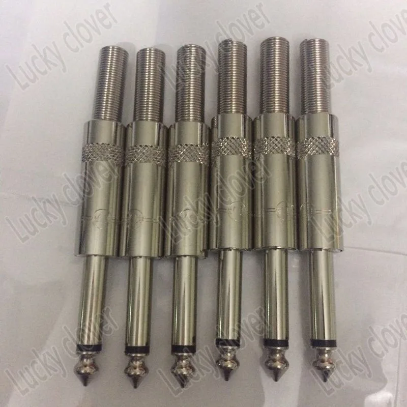 

6pcs/lot 6.35 mm 1/4 Jack Mono Male Audio Plug Cable Wire Adapter Connector