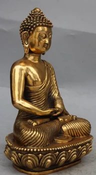 

13" Chinese Tibet Buddhism Bronze Seat Shakyamuni Amitabha Buddha Statue S0708 (B0328)