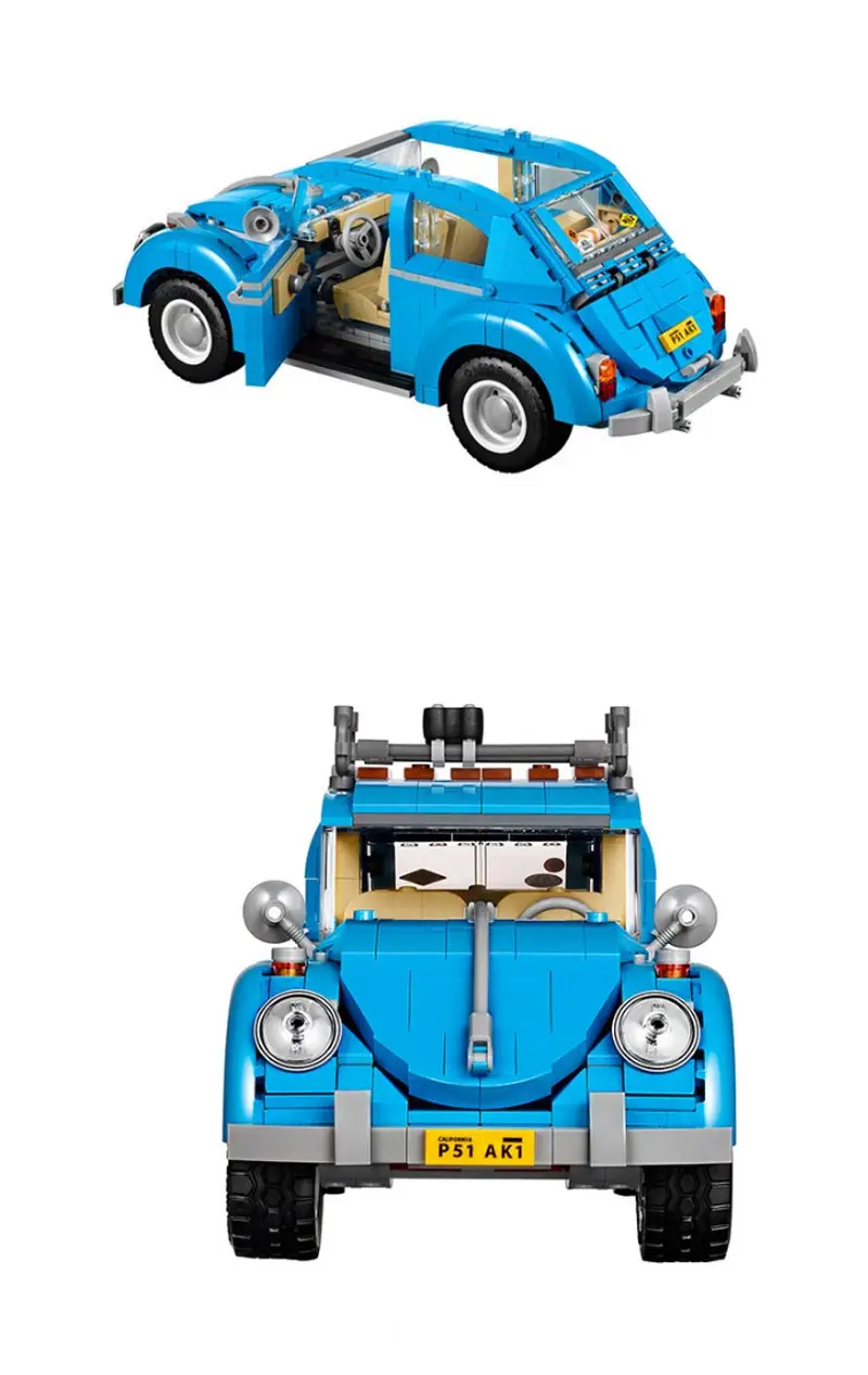 1162 шт. серия Creator городской автомобиль кирпичи Volkswagen Beetle Модель здание панель из кубиков совместимые игрушки для детей Подарки