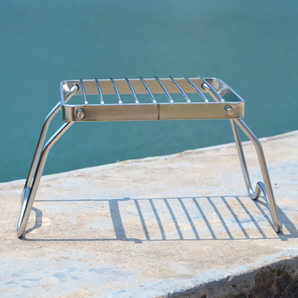 Billige Ultraleicht Folding Camping Grill Tragbare Folding Holzkohle BBQ Grill für 1 3 Person Edelstahl Picknick Grill Herd Rack