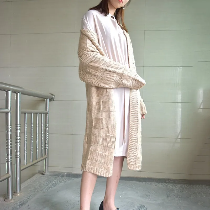 [GUTU] Venda de Afastamento 2017 Primavera Outono Maré de Moda Grossa de Manga Longa Tamanho Grande Casaco Cardigan de Tricô HA02052