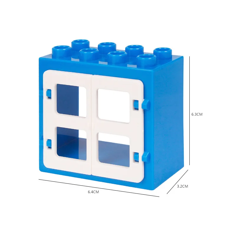 Большой размер DIY городской дом дверь окно цветок строительный блок замок собрать совместимый дом Duploingly игрушки для детей подарок для детей - Цвет: 1pcs block - 8