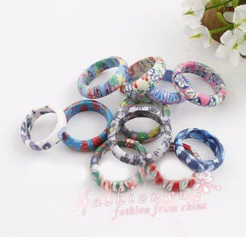 Ring, Mix Color Thin Polymer Clay Rings Fimo Brand Rings Mixed Sizes Female  Fashion Jewelry From Bead118, $34.49