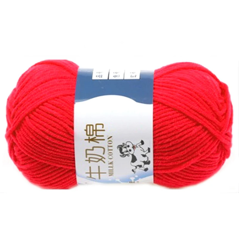 1 group Milk Cotton wool Yarn For Hand knitting Soft(red)Line rough ...