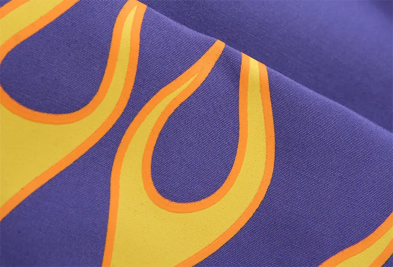 Side Strap Buckle Fire Flame Cargo Baggy Shorts 6