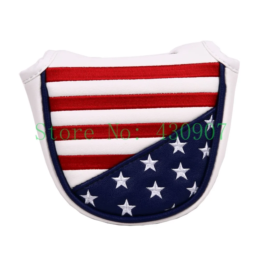 1Pc USA Stars and Stripes Magnetic Closure Golf Mallet Putter Head Cover | Спорт и развлечения