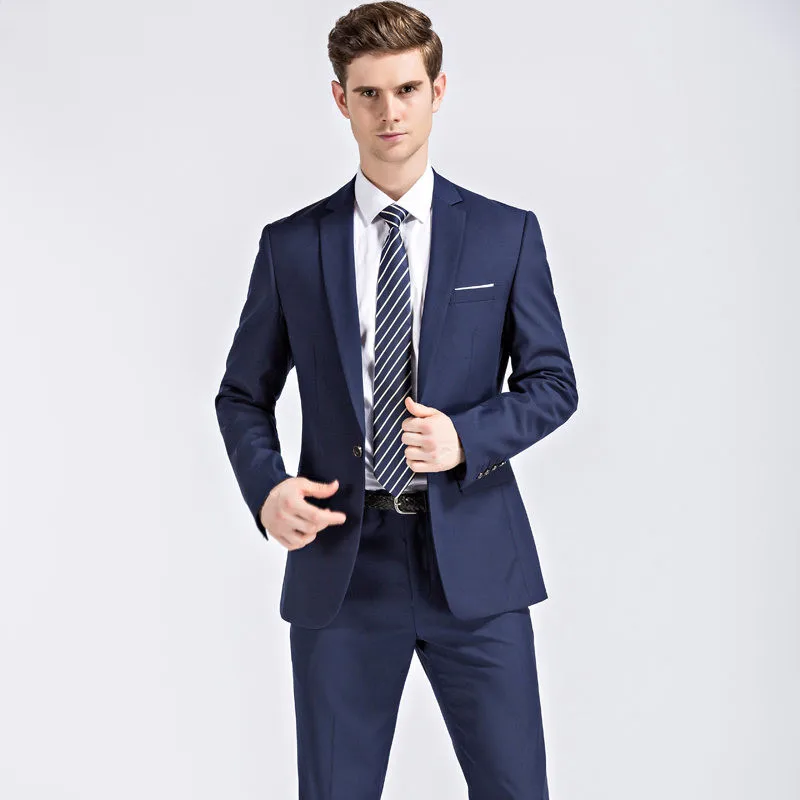Куртка+ брюки) осенние мужские темно-синие и черные костюмы с брюками новые классические свадебные деловые приталенные вечерние костюмы для мужчин