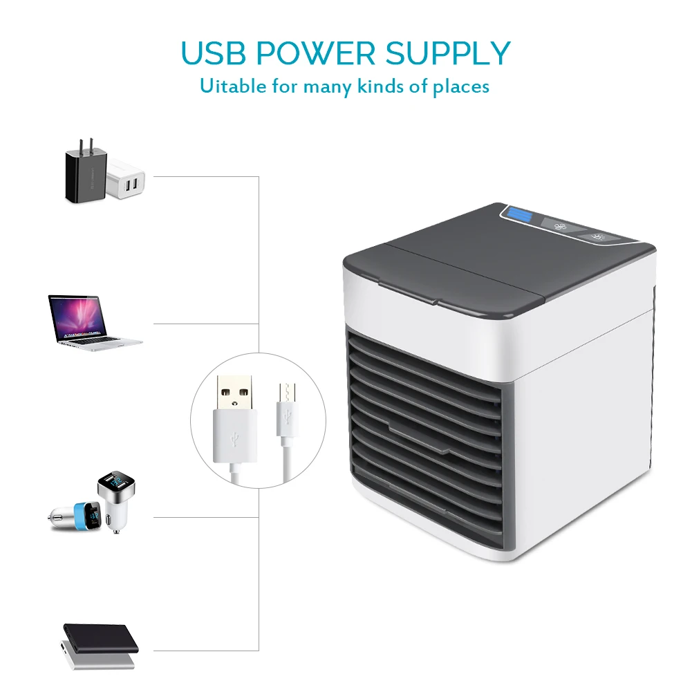 

Mini Portable Air Conditioner Humidifier Purifier Colors Light Personal Arctic Air Cooler Air Cooling Fan For Home Office Room